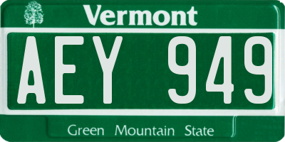 VT license plate AEY949