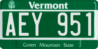 VT license plate AEY951
