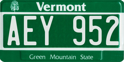 VT license plate AEY952