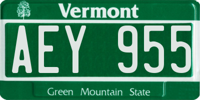 VT license plate AEY955