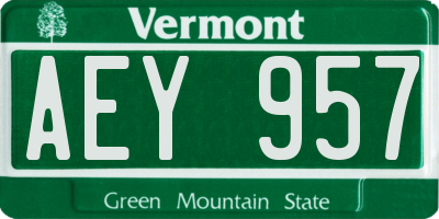 VT license plate AEY957