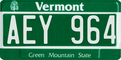 VT license plate AEY964