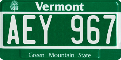 VT license plate AEY967