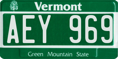 VT license plate AEY969