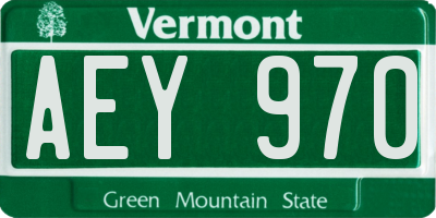 VT license plate AEY970