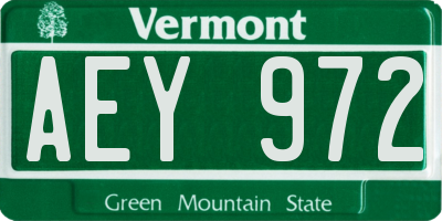 VT license plate AEY972