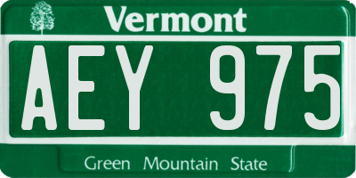 VT license plate AEY975