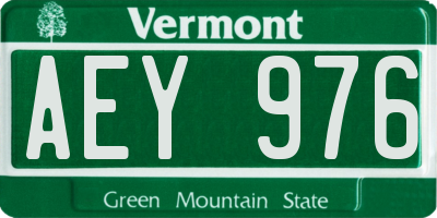 VT license plate AEY976
