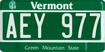 VT license plate AEY977