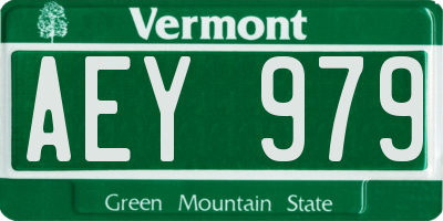 VT license plate AEY979