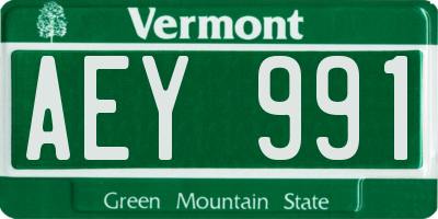 VT license plate AEY991