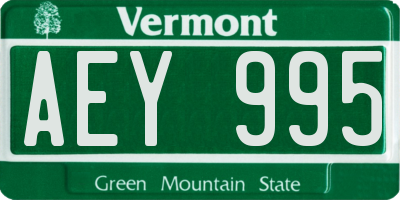 VT license plate AEY995