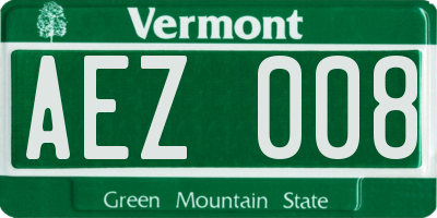 VT license plate AEZ008