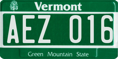 VT license plate AEZ016