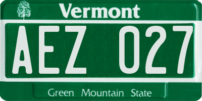 VT license plate AEZ027