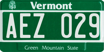 VT license plate AEZ029