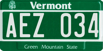 VT license plate AEZ034