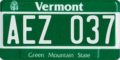 VT license plate AEZ037