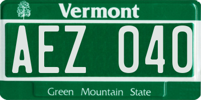 VT license plate AEZ040