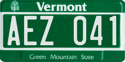 VT license plate AEZ041