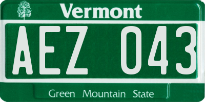 VT license plate AEZ043