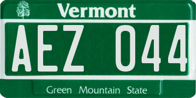 VT license plate AEZ044