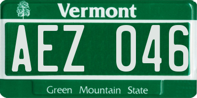 VT license plate AEZ046