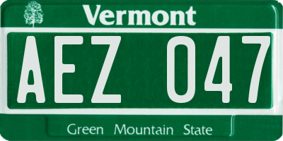 VT license plate AEZ047