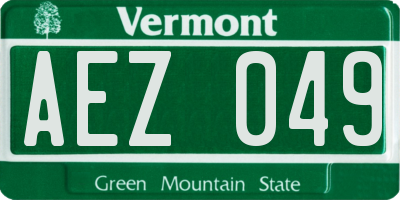 VT license plate AEZ049