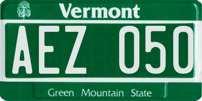 VT license plate AEZ050