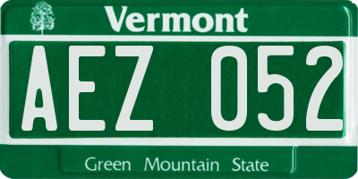 VT license plate AEZ052