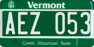 VT license plate AEZ053