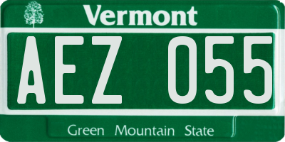 VT license plate AEZ055