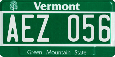 VT license plate AEZ056