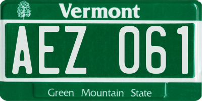 VT license plate AEZ061