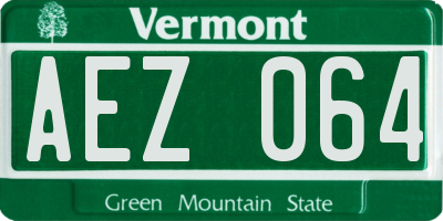 VT license plate AEZ064