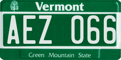 VT license plate AEZ066