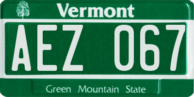 VT license plate AEZ067
