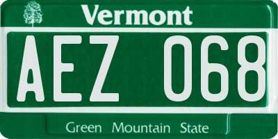 VT license plate AEZ068