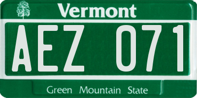 VT license plate AEZ071
