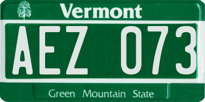 VT license plate AEZ073