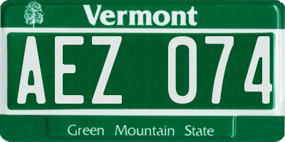 VT license plate AEZ074
