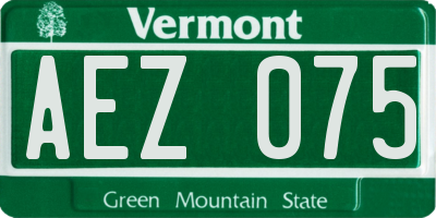 VT license plate AEZ075