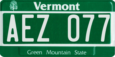 VT license plate AEZ077