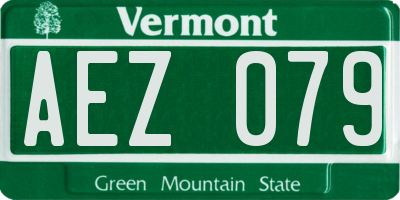 VT license plate AEZ079