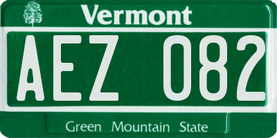 VT license plate AEZ082