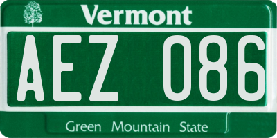 VT license plate AEZ086
