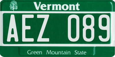 VT license plate AEZ089
