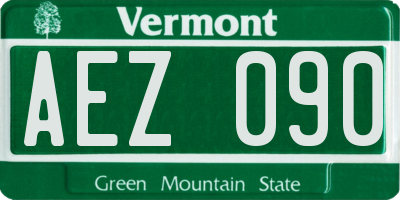 VT license plate AEZ090