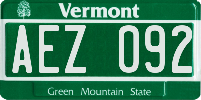 VT license plate AEZ092